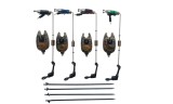 Set 4 Avertizori / Senzori pescuit TLI 01 Si 4 Swingeri cu 4 picheti Lumino, Swingere cu led baterii incluse, Diamant Alb