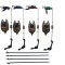 Set 4 Avertizori / Senzori pescuit TLI 01 Si 4 Swingeri cu 4 picheti Lumino, Swingere cu led baterii incluse