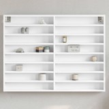 vidaXL Dulap cu vitrină, alb, 100x8,5x75 cm, lemn prelucrat