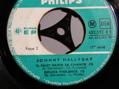 Johnny Hallyday &amp;ndash; Nous Quand On&amp;hellip; (1968/Philips/France), - Vinil Single pe &amp;#039;7/ foto
