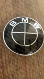 Emblema Capota BMW Negru, Logo Auto Universal, Diametru 82mm, Piese Caroserie Originale