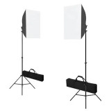 Cumpara ieftin Kit foto studio,2 lumini softbox,trepiezi 200 cm,2x bec 40W + 2 genti transport