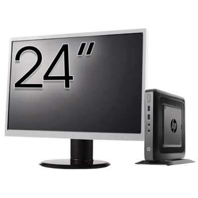 Pachet Calculator Second Hand HP T520 Mini PC, AMD GX-215JJ 1.50GHz, 4GB DDR3, 32GB Flash + Monitor 24&amp;amp;quot; NewTechnology Media foto