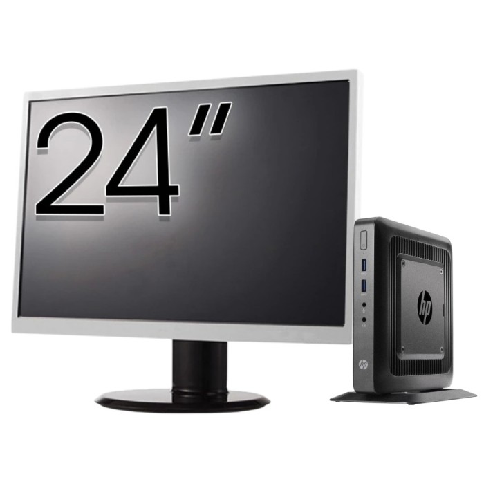 Pachet Calculator Second Hand HP T520 Mini PC, AMD GX-215JJ 1.50GHz, 4GB DDR3, 32GB Flash + Monitor 24&amp;quot; NewTechnology Media