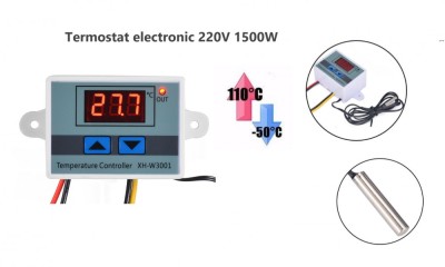 Termostat digital Controler temperatura cu releu 220V 10A foto