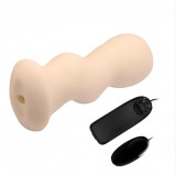 Masturbator Passion Lady Multispeed cu Glont Vibrator si Telecomanda, Natural, 15.5 cm