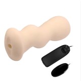 Masturbator Passion Lady Multispeed cu Glont Vibrator si Telecomanda, Natural, 15.5 cm