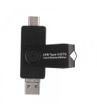 Cititor carduri OTG 3in1 USB3.1 USB2.0 UUSB SD+TF max. 128GB, Oem