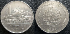 Moneda 1 leu 1966 foto