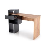 Birou HM Conti, rafturi, sertar, PAL melaminat, 122x57x90 cm, stejar gri antracit