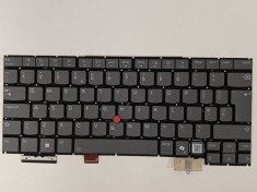 Tastatura Laptop, Lenovo, ThikPad X1 Carbon 12th Type 21KC, 21KD, iluminata, gri, layout UK