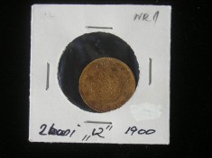 C10 13 - Moneda foarte veche - Romania - 2 banI - 1900