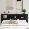 Tablie Pat Stejar Negru 200 cm vidaXL Cu Sertar Noptiera Suspendata Modern