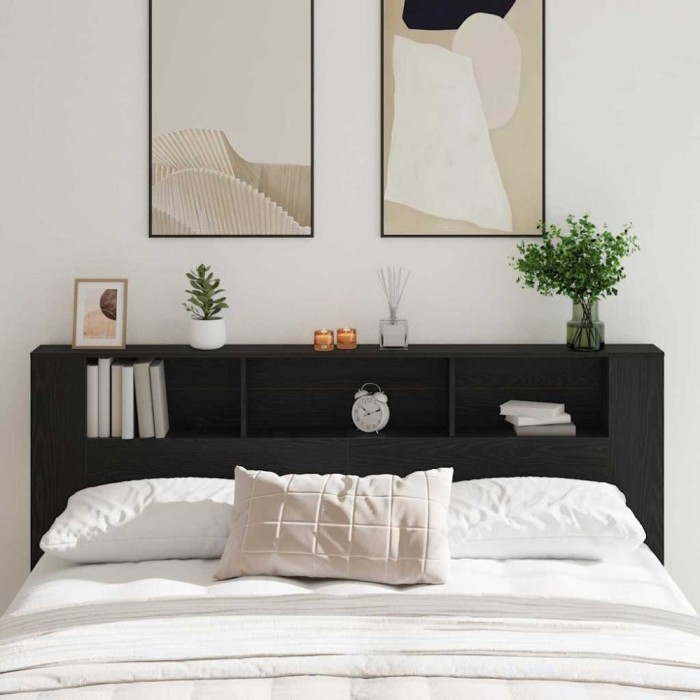 vidaXL Tablă de pat cu sertar Stejar negru 200 x 18,5 x 104,5 cm 862760