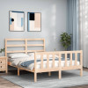 VidaXL Cadru de pat cu tăblie, 120x200 cm, lemn masiv