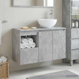 Cumpara ieftin Set dulap baie 2 buc. Gri Beton 79,5 x 41 x 80 cm