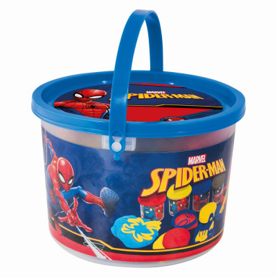 GALETUSA CU 4 BORCANASE DE PLASTILINA SI ACCESORII DE MODELAT SPIDERMAN SuperHeroes ToysZone foto