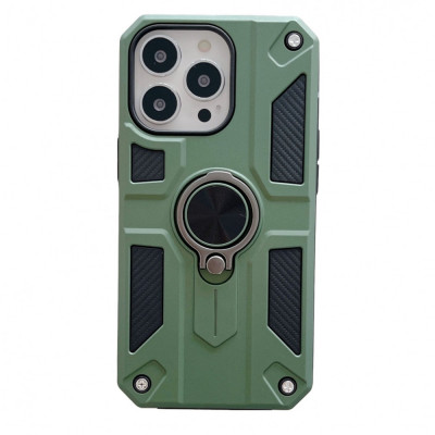 Husa protectie Flippy compatibila cu Apple iPhone 13 Mini Defender Model 5 cu suport prindere inel,Verde foto