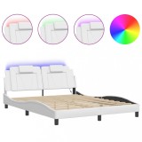 Cadru de pat, Viana, cu LED fara saltea, alb, 160x200 cm