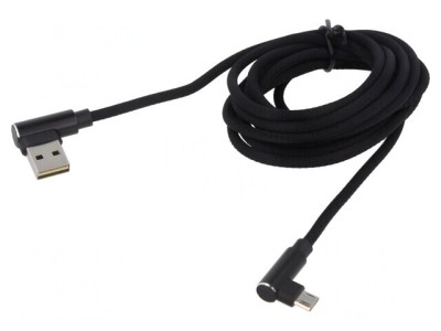 Cablu USB 2.0 unghi bilateral USB A/USB C 2m foto