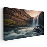 Tablou peisaj cascada apus Tablou canvas pe panza CU RAMA 60x120 cm