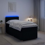 Cumpara ieftin Pat boxspring cu saltea cu benzi LED Negru 80 x 200 cm Tesatura