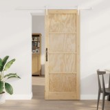Ușă Glisantă cu Set de Accesorii 83x211 cm Lemn de Pin Masiv