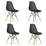 Set 4 scaune bucatarie/living, Artool, Maro, PP, lemn, negru, 44.5x51x82.5 cm