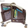Portofel barbati, BUSY LDY&amp;GTM&reg; Oscar, piele naturala, antiscanare RFID, multiple compartimente, sloturi memory card, carte de identitate, dark coffee