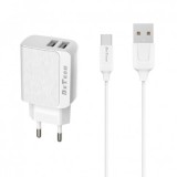 INCARCATOR RETEA (14140) DETECH DE-09M 230V / 5V - 2.4A + CABLU DE DATE MICRO USB (FASTCHARGER) ALB BLISTER