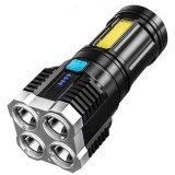 Lanterna de mana reincarcabila L-S03 QUAKE-COB, 1 Led lateral + 4 LED-uri Frontale, Oem