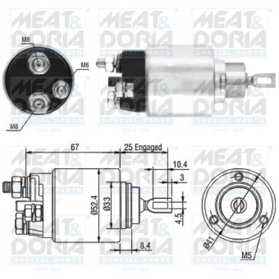 MEAT &amp;amp; DORIA 46151 Solenoid, electromotor foto