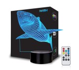 Lampă de veghe led 3d rechin, Cu senzor, Multicolor