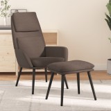VidaXL Scaun de relaxare cu taburet, gri taupe, textil