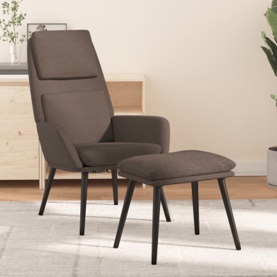 vidaXL Scaun de relaxare cu taburet, gri taupe, textil foto
