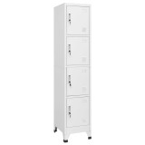 Dulap Vestiar Metalic Gossi Gri, 4 Compartimente, 38x45x180 cm, cu Cheie si Suport Card