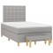 vidaXL Pat box spring cu saltea, gri deschis, 120x190 cm, textil 3270432