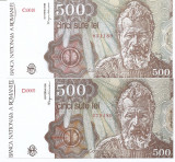 Romania 500 lei 1991 Ianuarie/Aprilie - C. Brancusi, 279480/031180, P-98 UNC !!!