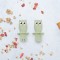 Set tacamuri din silicon, appekids, owl - raw green