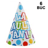 Set Coifuri Petrecere, 6 Bucăți, Imprimeu &quot;La Mulți Ani&quot;, Multicolor, 16 cm, Oem