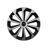 Set 4 capace roti Fame Gri-Negru cu inel R15, pentru gama auto Smart