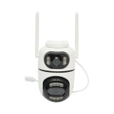 Camera de supraveghere lentila duala 4MP, P2P WIFI 2.4GHz, PTZ 360 grade, sirena, detectie umana AI si aplicatie iCSee