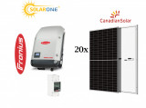 Cumpara ieftin Kit sistem fotovoltaic 8.2 kW monofazat, invertor Fronius si 20 panouri Canadian Solar 410W