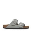 Birkenstock papuci din nubuc Arizona Big Buckle femei, culoarea gri, 1029291