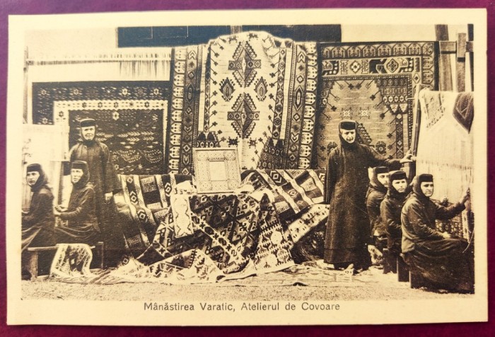 Manastirea Varatic - Atelierul de covoare - aprox. 1928 - printata, necirculata, L.Herscovici - fotograf Targu Neamt