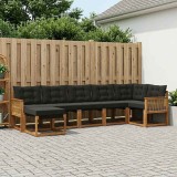 Cumpara ieftin Set de canapele de exterior 7 buc. 7-Locuri Natural si Negru