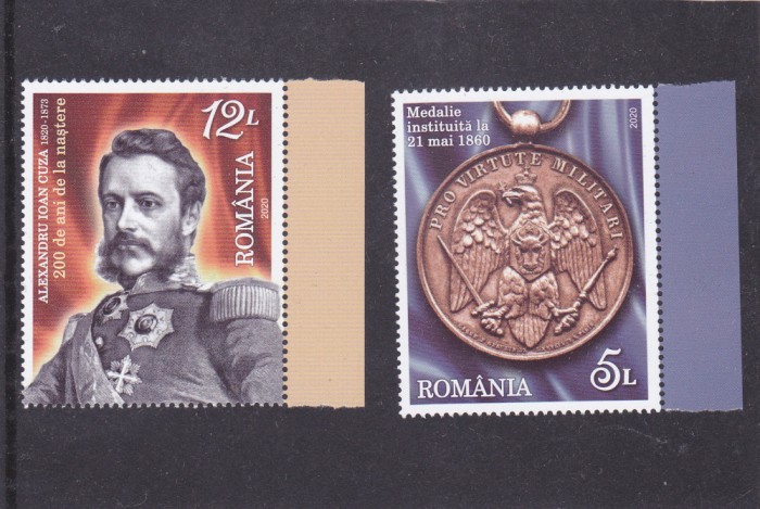 ROMANIA 2020 - AL.I.CUZA,MNH,LP 2278, 2 VALORI