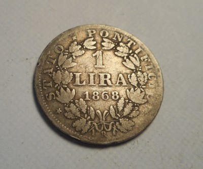 Vatican 1 Lira 1868 foto
