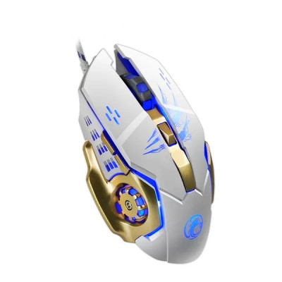 Mouse Nou pentru Gaming, Apedra A8, 3200dpi, 6 Butoane, RGB, Alb, Cu Fir NewTechnology Media foto