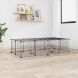 Cumpara ieftin Cușcă animale de companie cu ușă 20 panouri negru 35x35 cm oțel